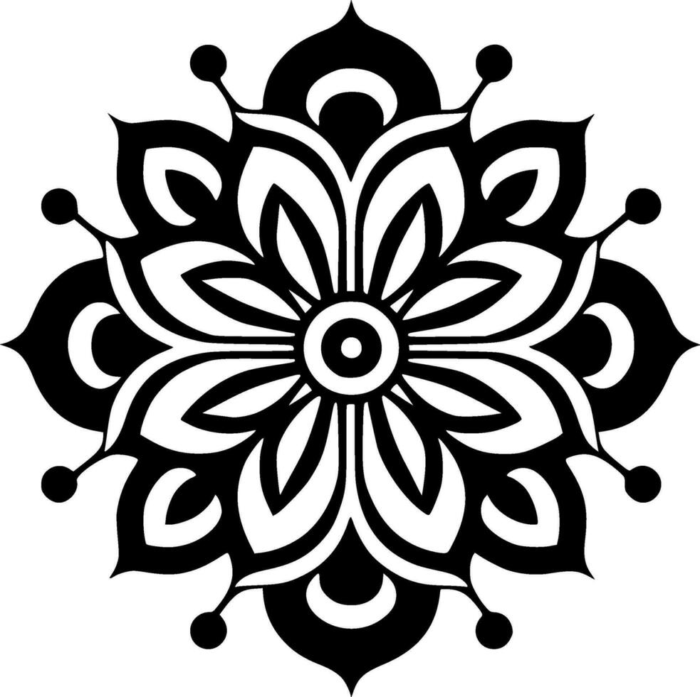 mandala - noir et blanc isolé icône - vecteur illustration