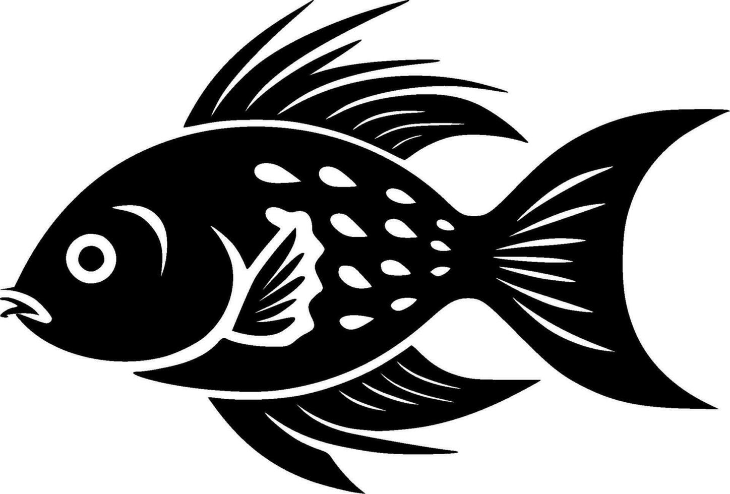 poisson, noir et blanc vecteur illustration