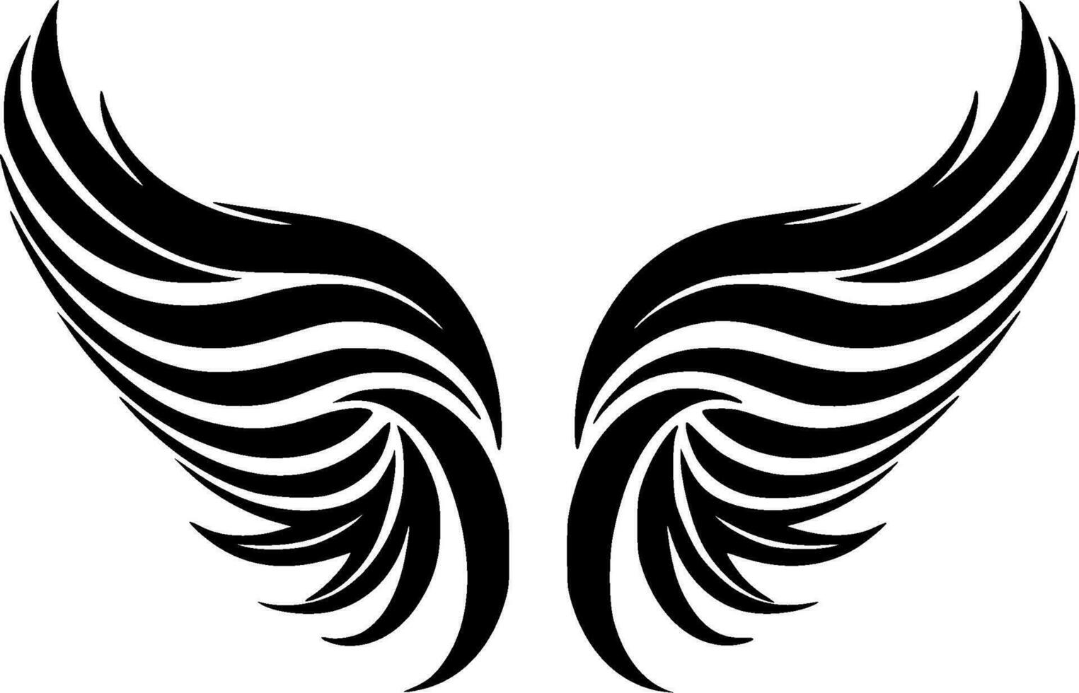 ailes - noir et blanc isolé icône - vecteur illustration