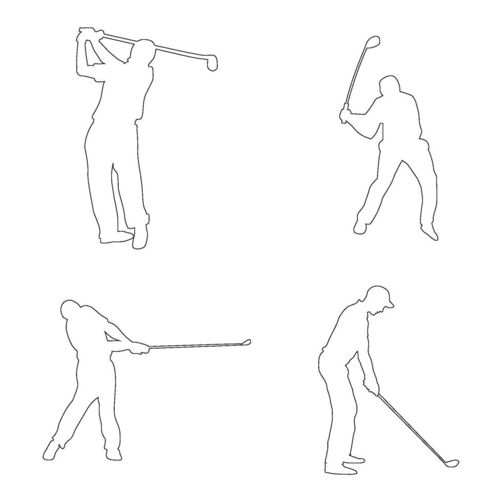 icône de la personne en jouant le golf vecteur illustration conception
