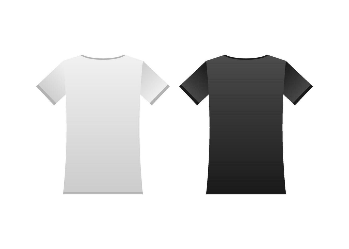 blanc T-shirt - retour et devant. vecteur illustration.
