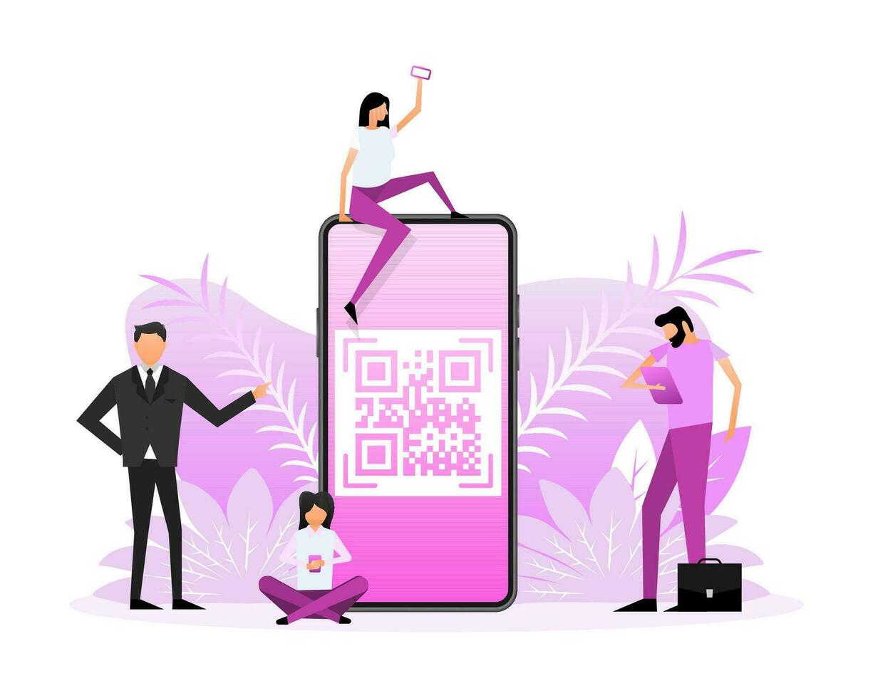 analyse qr code personnes, génial conception pour tout fins. plat conception vecteur