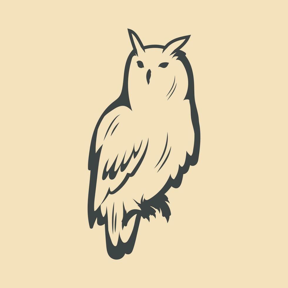 rétro hibou oiseau vecteur Stock illustration