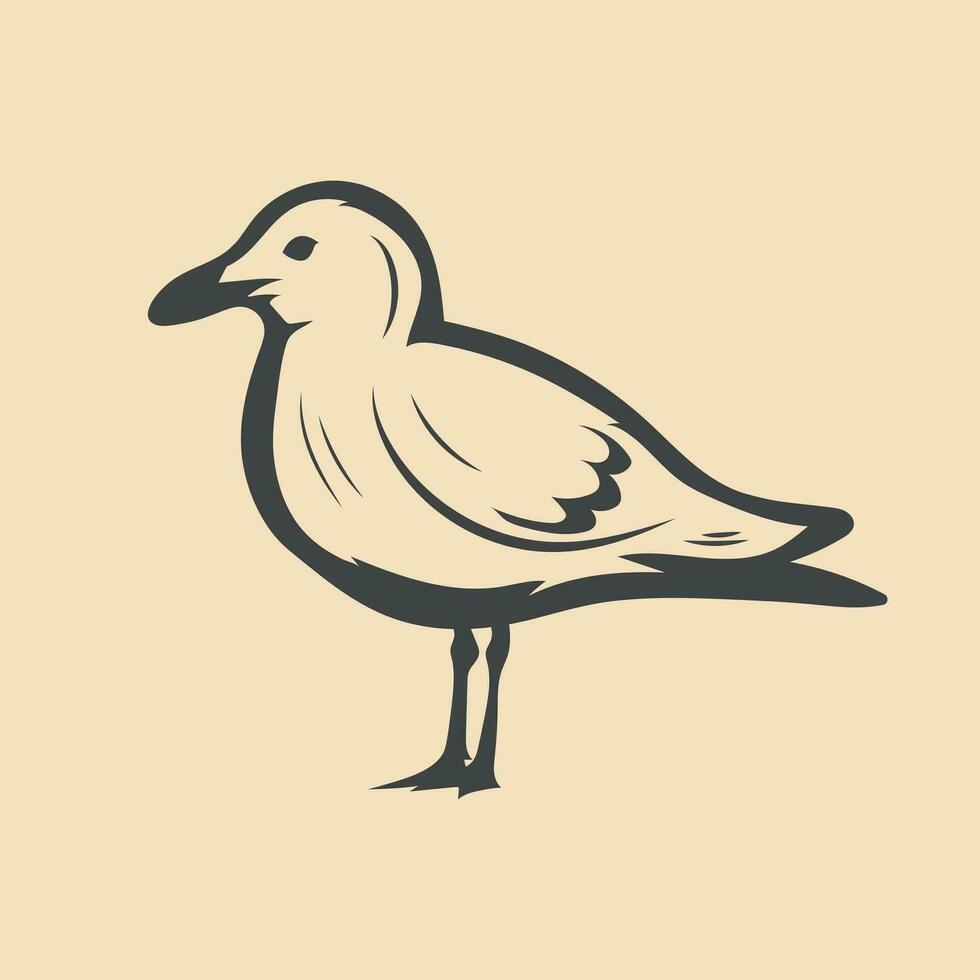 rétro mouette oiseau vecteur Stock illustration