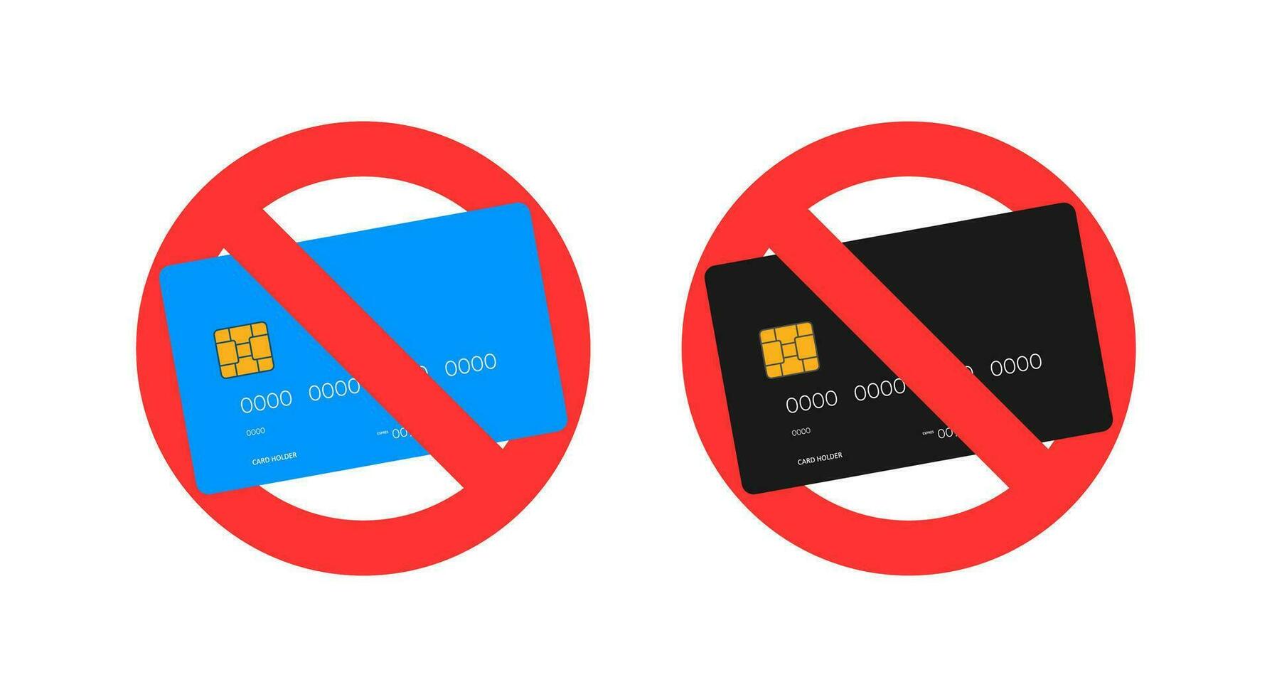 non crédit carte. non banque carte icône. en espèces seul. non crédit cartes accepté. vecteur
