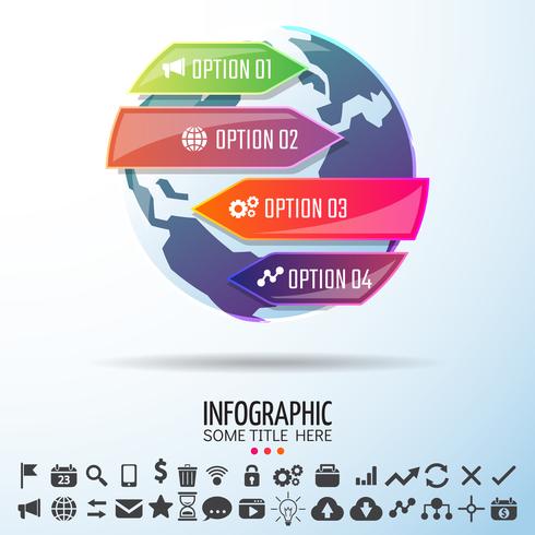 Modèle de conception infographie carte du monde vecteur