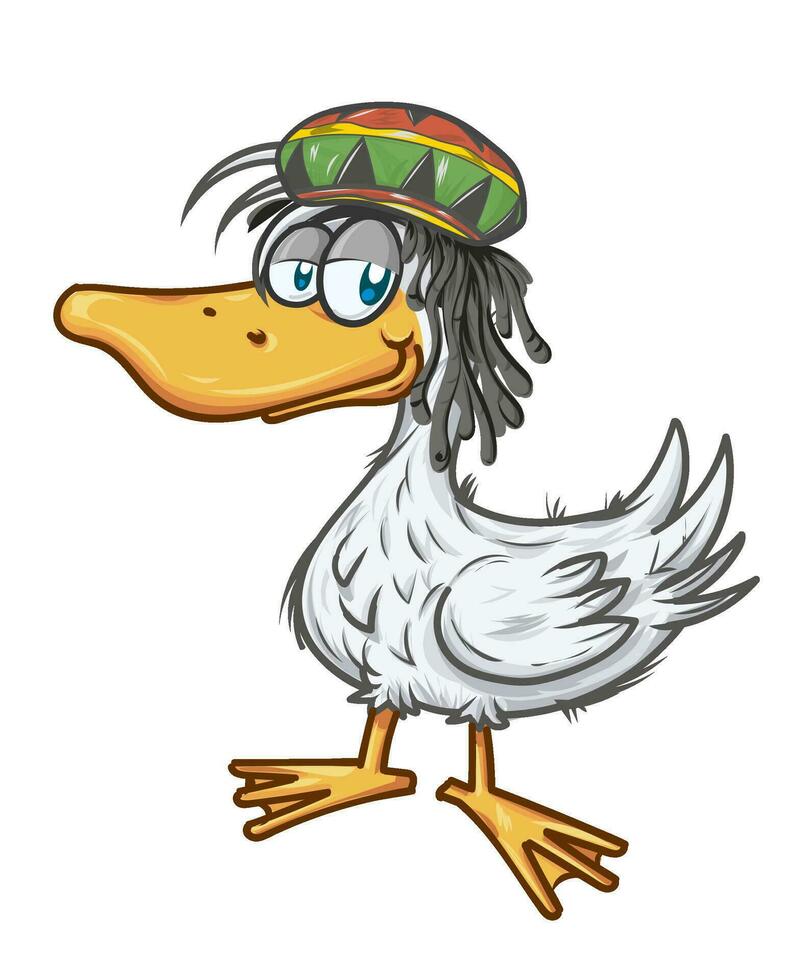 dessin animé style canard dans le jamaïquain rasta Ha vecteur