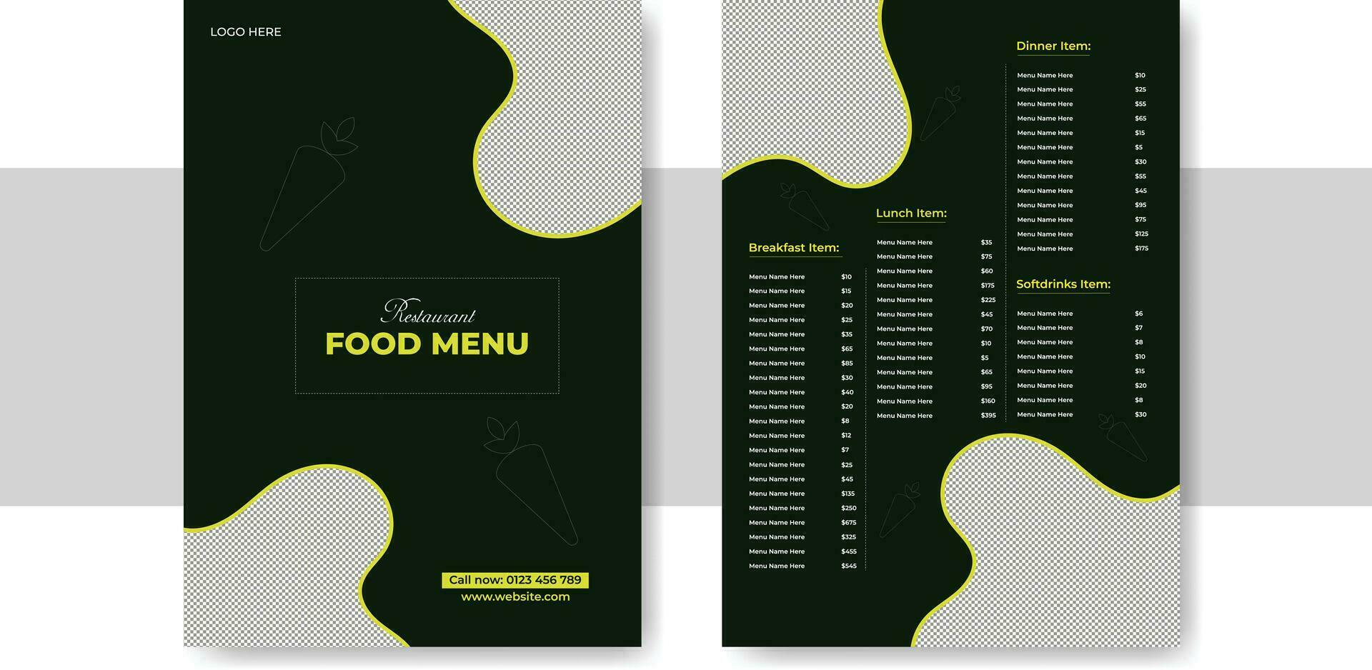 spécial culinaire nourriture cuisine restaurant menu a4 modèle conception vecteur