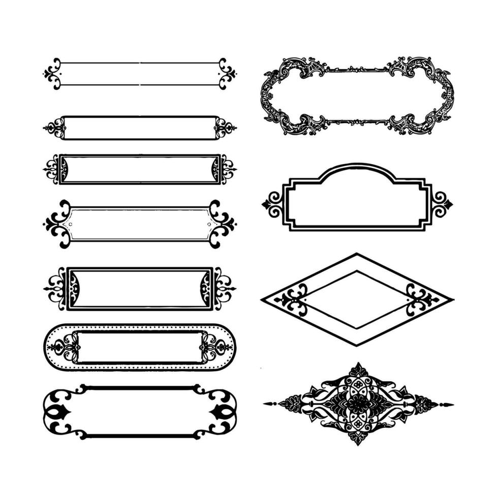 ancien floral ornemental décoratif cadres ensemble. vecteur