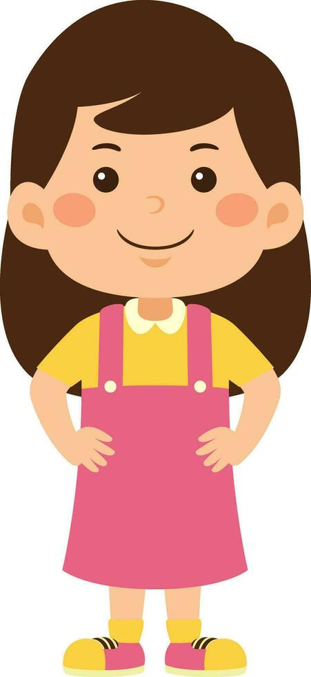 mignonne peu enfant fille vecteur illustration