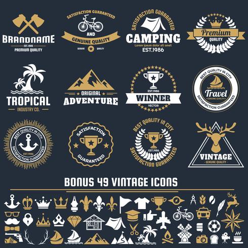 Logo vectoriel rétro vintage pour bannière