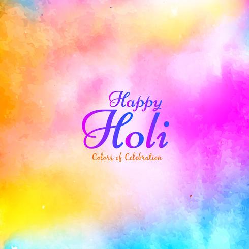 Résumé fond de voeux festival Happy Holi vecteur