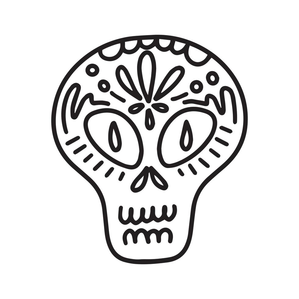 crâne décoré. illustration vectorielle pour le jour des morts vecteur