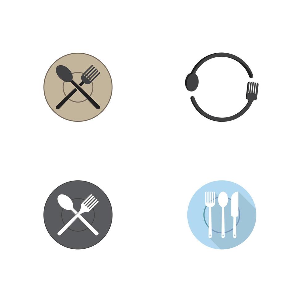 fourchette et cuillère icône vecteur modèle