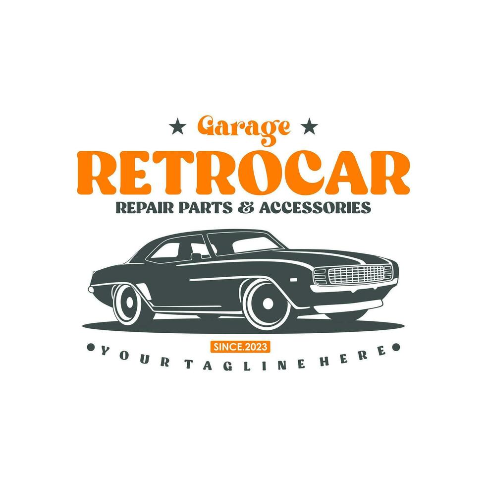 ancien ou rétro ou classique voiture logo conception vecteur illustration. rétro emblème de voiture réparation restauration et club conception élément.