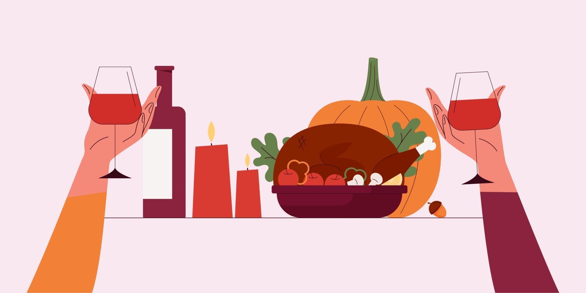 joyeux thanksgiving.vector cartoon illustration du jour de thanksgiving vecteur