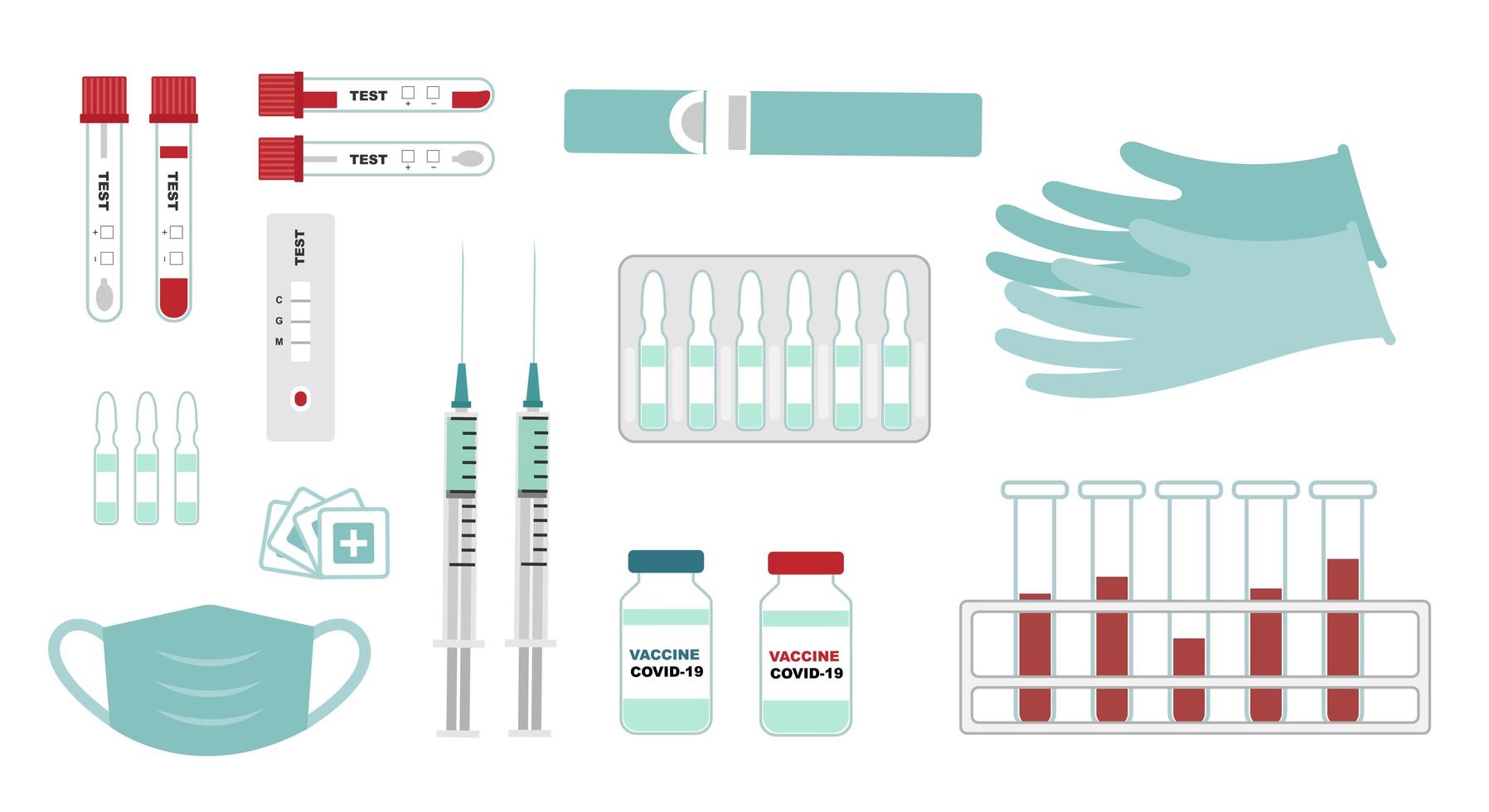 définir l'équipement pour les tests et la vaccination contre le coronavirus vecteur