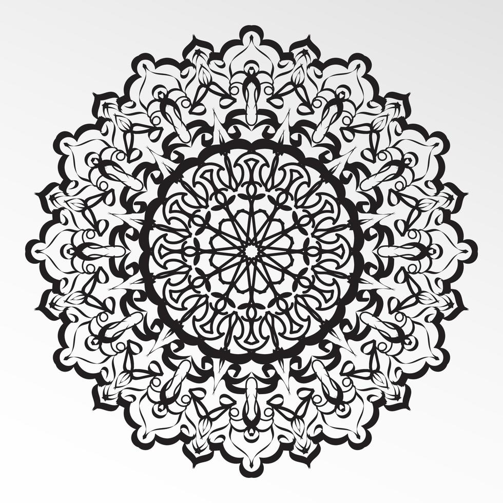 motif circulaire en forme de mandala avec fleur vecteur