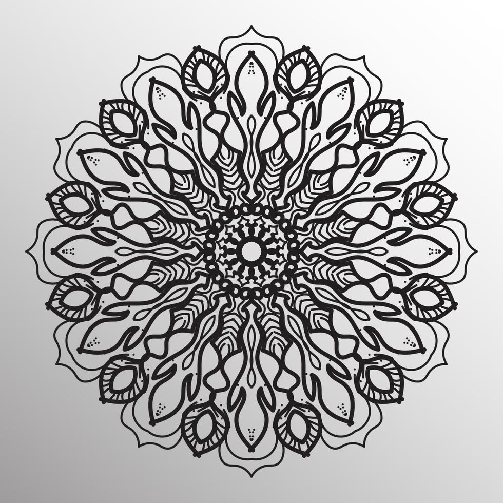 motif circulaire en forme de mandala avec fleur vecteur