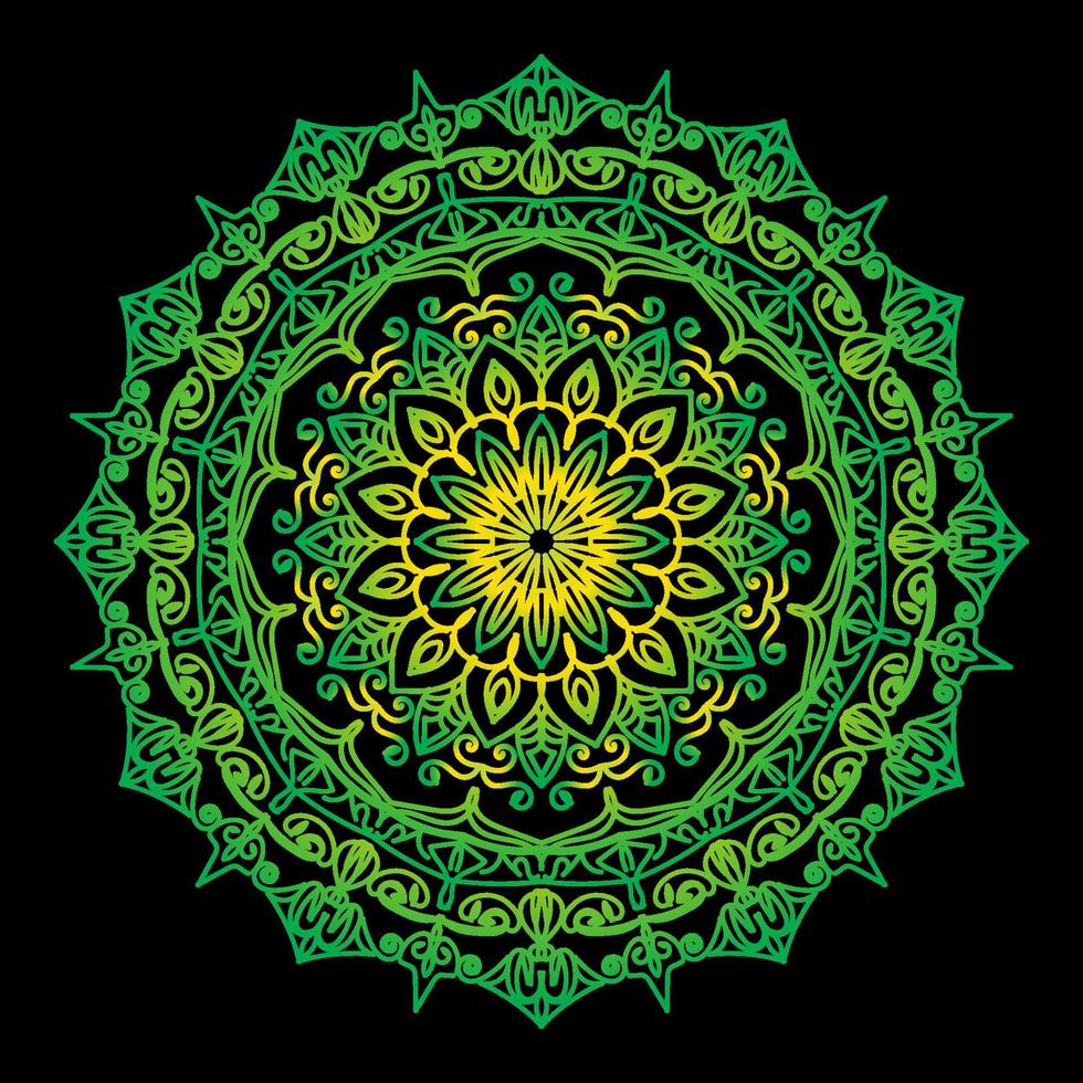 motif circulaire en forme de mandala avec fleur vecteur