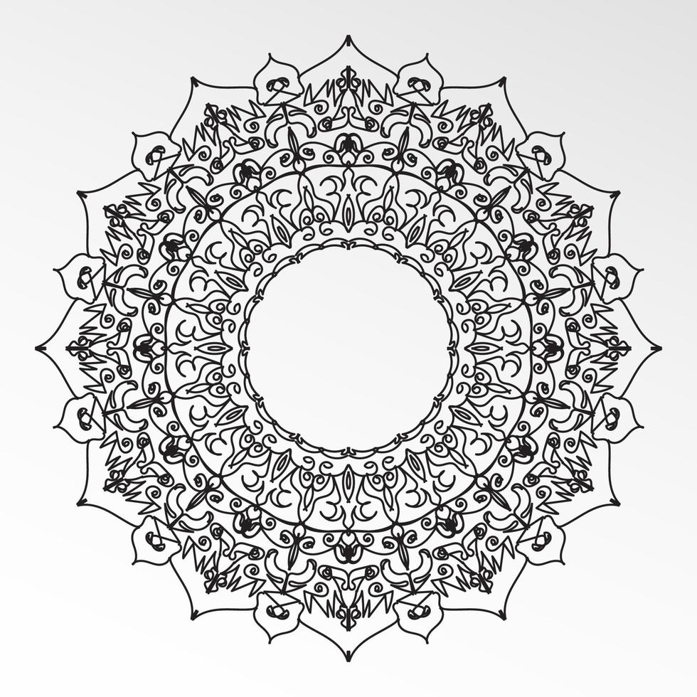 motif circulaire en forme de mandala avec fleur vecteur