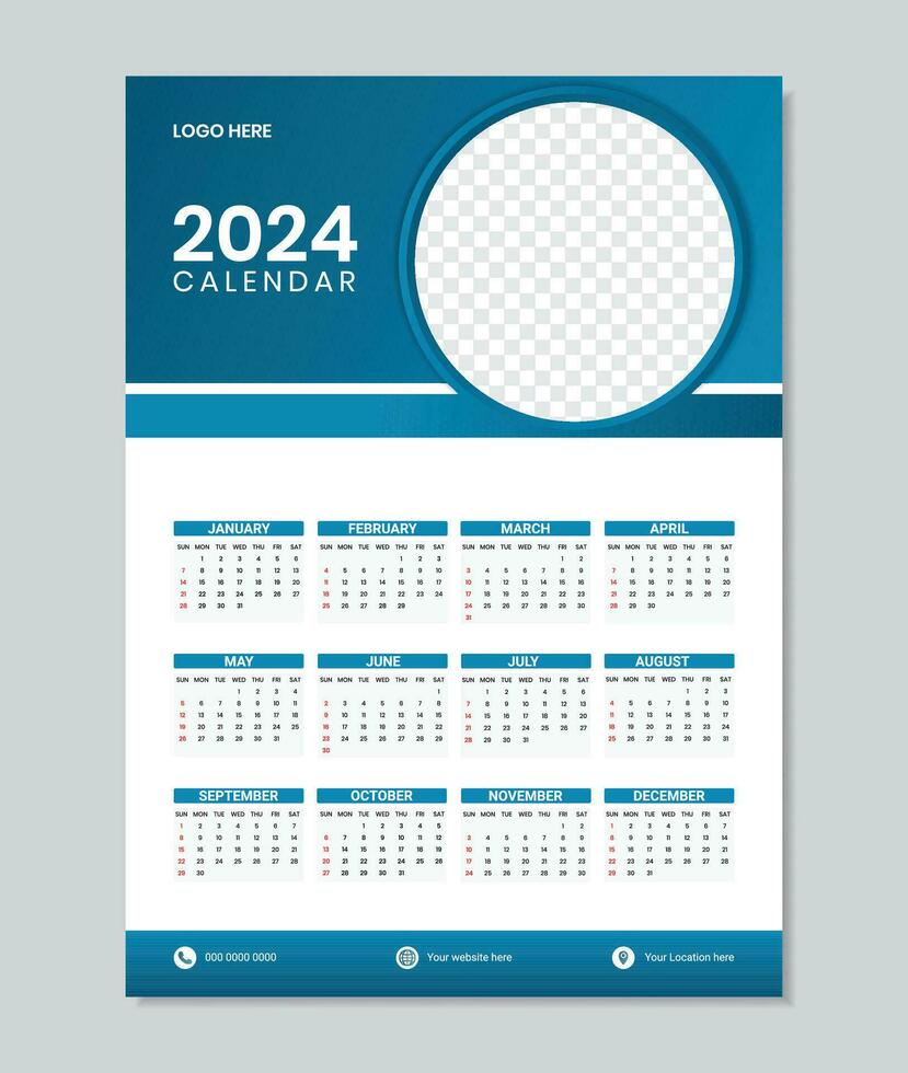 content Nouveau année 2024 calendrier conception vecteur