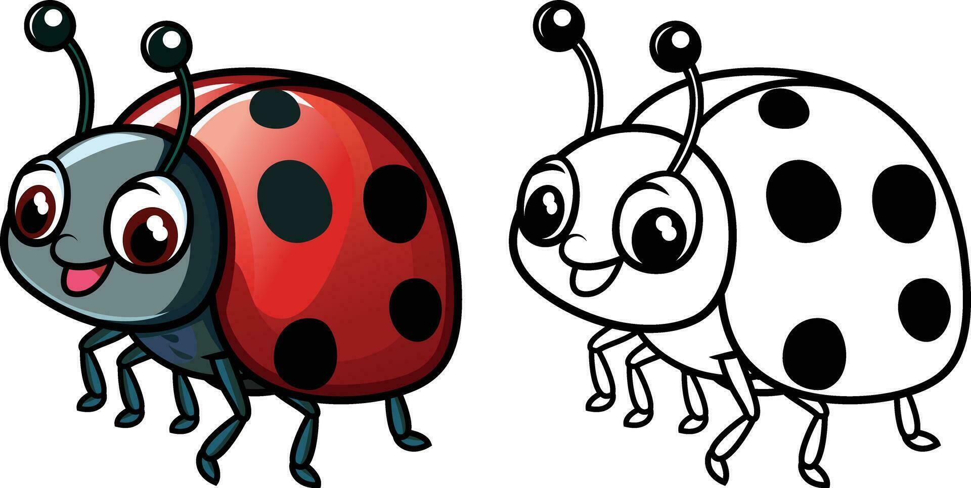 coccinelle dessin animé vecteur art , coccinelle scarabée , Dame scarabée vecteur image, Dame punaise mascotte personnage pour logos vecteur illustration