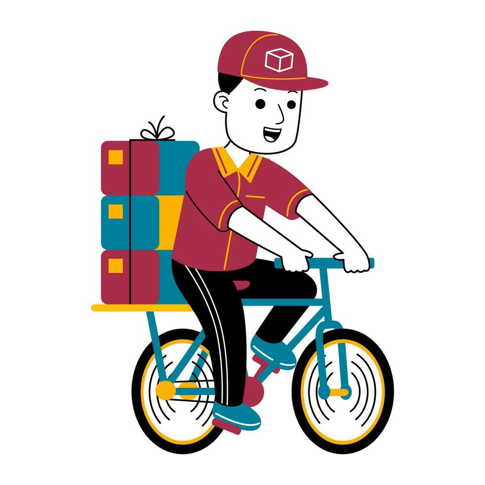 Jeune homme courrier vecteur illustration