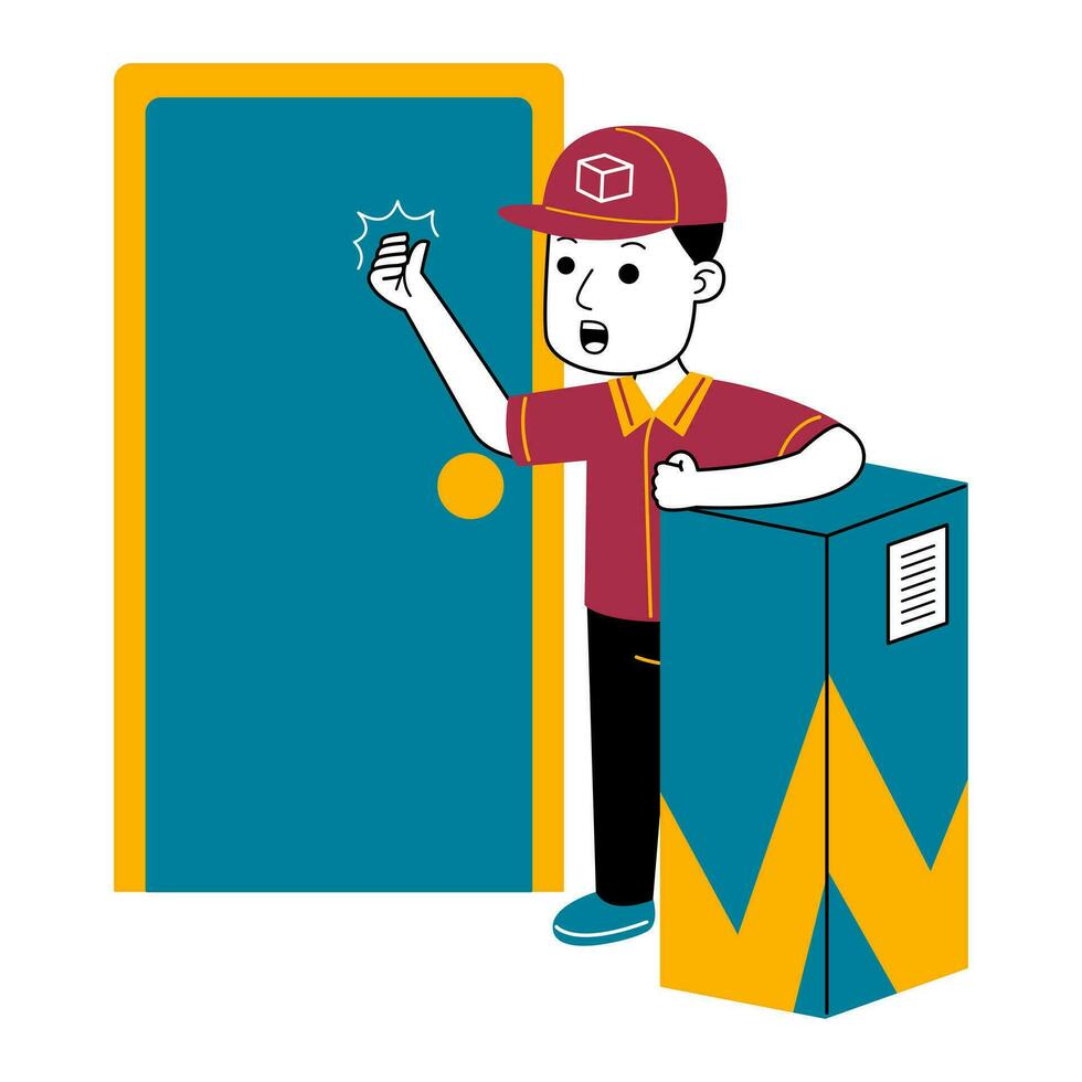 Jeune homme courrier vecteur illustration