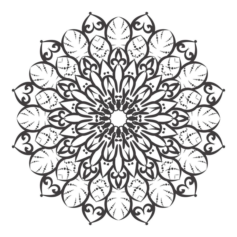 motif circulaire en forme de mandala avec fleur vecteur