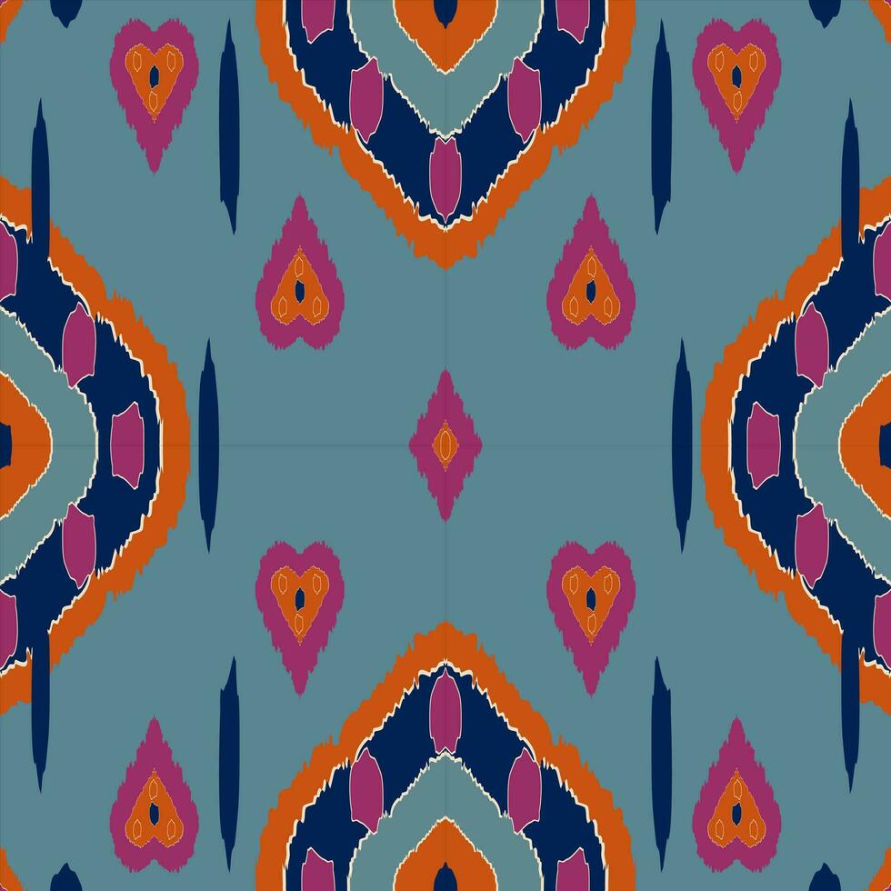 ikat tribal Indien sans couture modèle. ethnique aztèque en tissu tapis mandala ornement originaire de boho chevron textile.géométrique africain américain Oriental traditionnel vecteur illustrations. broderie style.