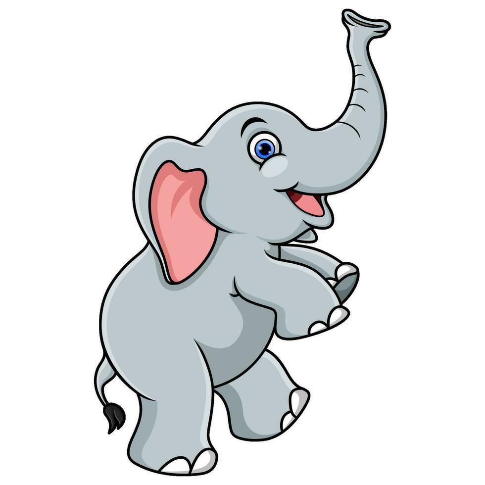 dessin animé bébé éléphant sur fond blanc vecteur