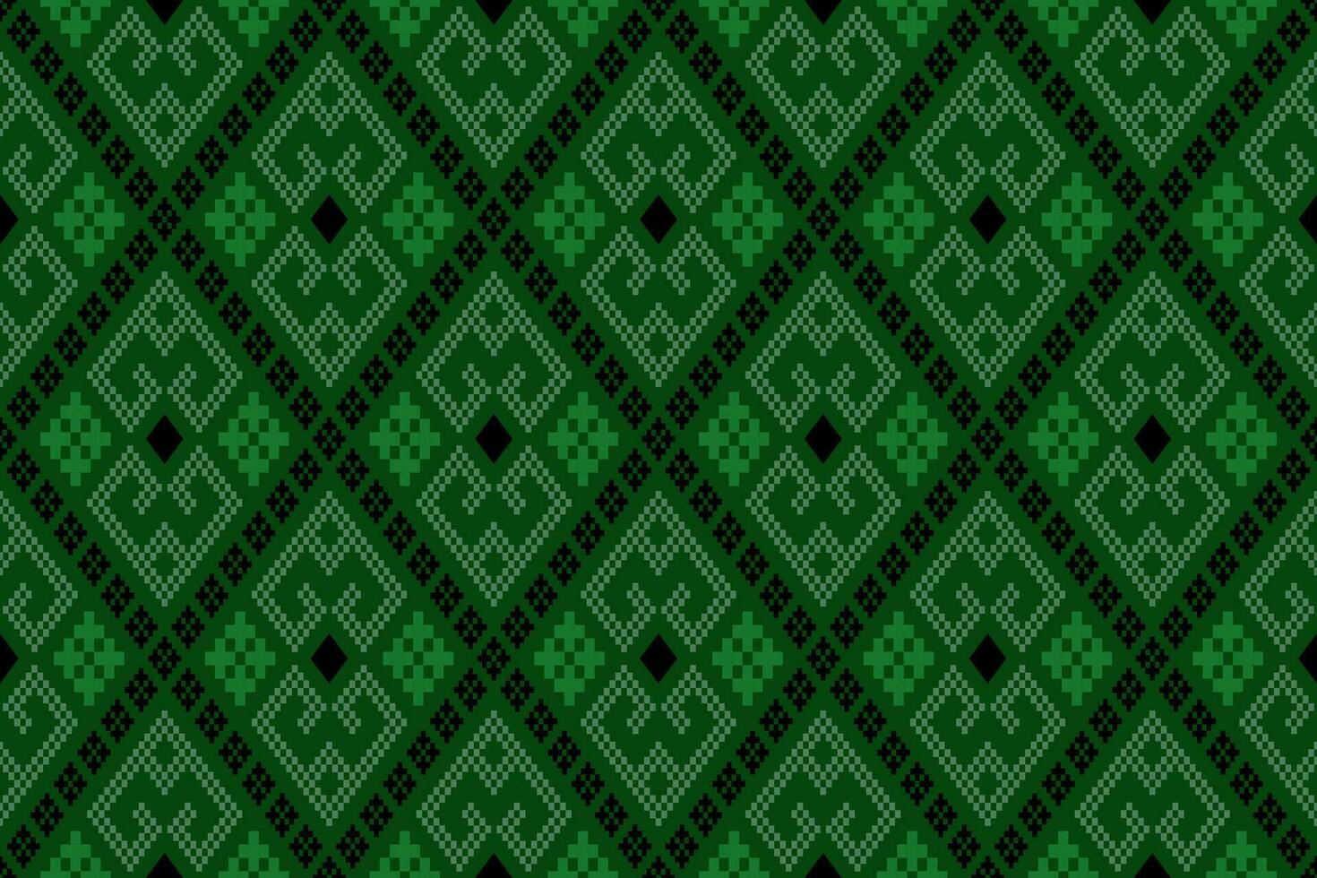 vert traverser point coloré géométrique traditionnel ethnique modèle ikat sans couture modèle frontière abstrait conception pour en tissu impression tissu robe tapis rideaux et sarong aztèque africain Indien indonésien vecteur