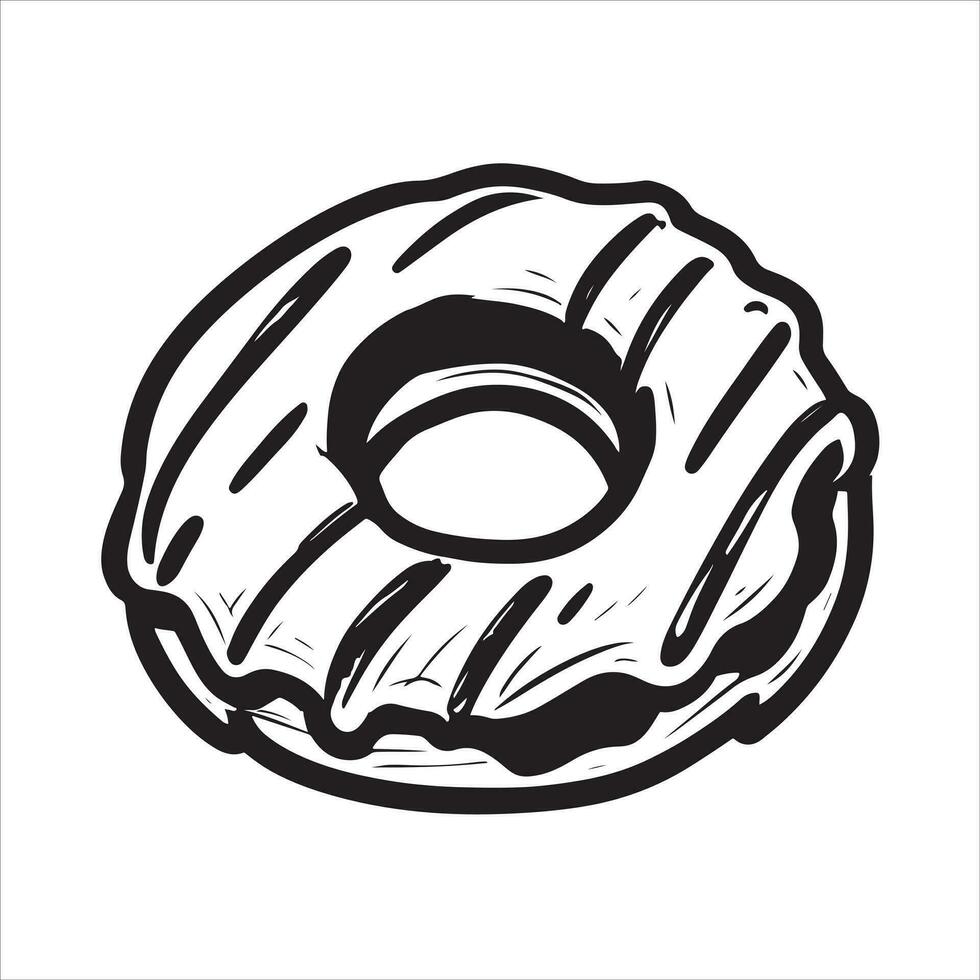 main tiré illustration de Donut vecteur