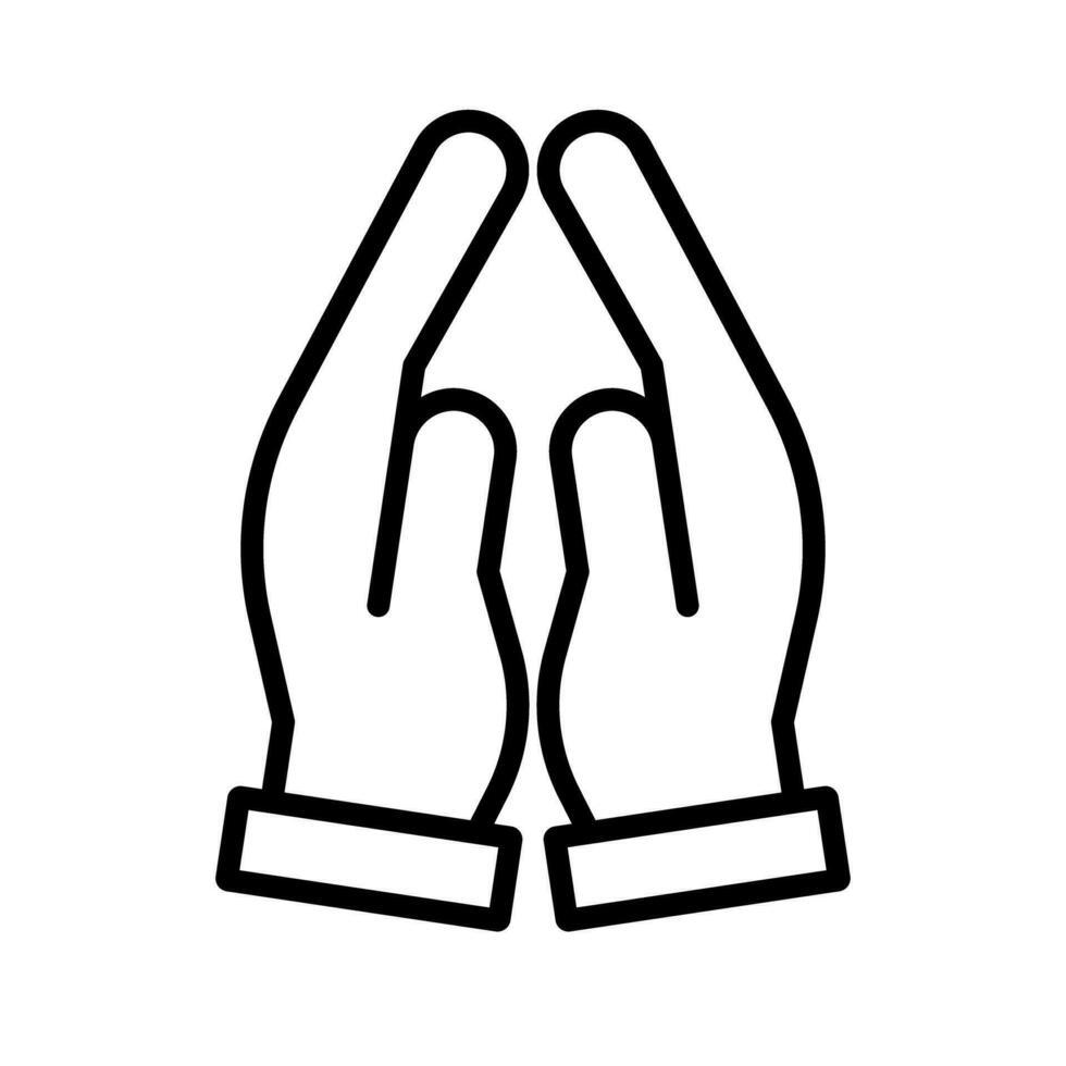 Facile prier mains icône. prière. vecteur. vecteur