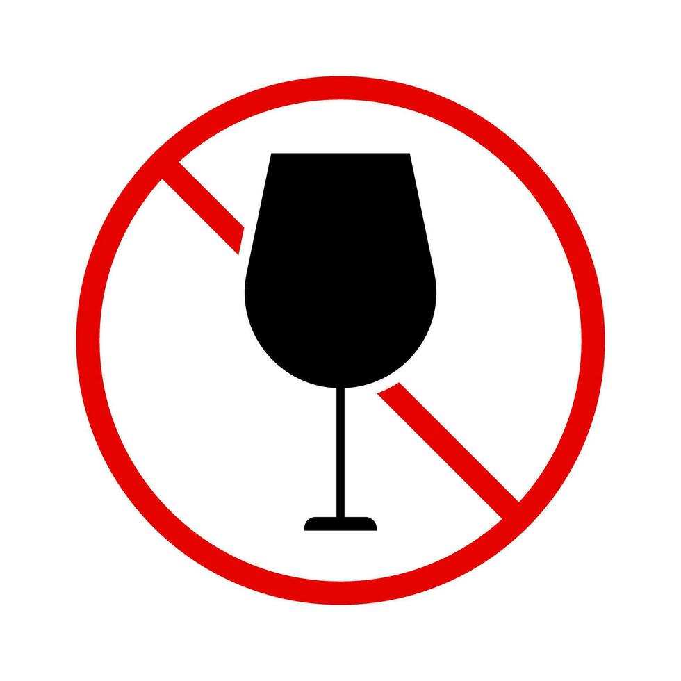 fragile article avertissement signe. du vin verre et interdiction icône. vecteur. vecteur