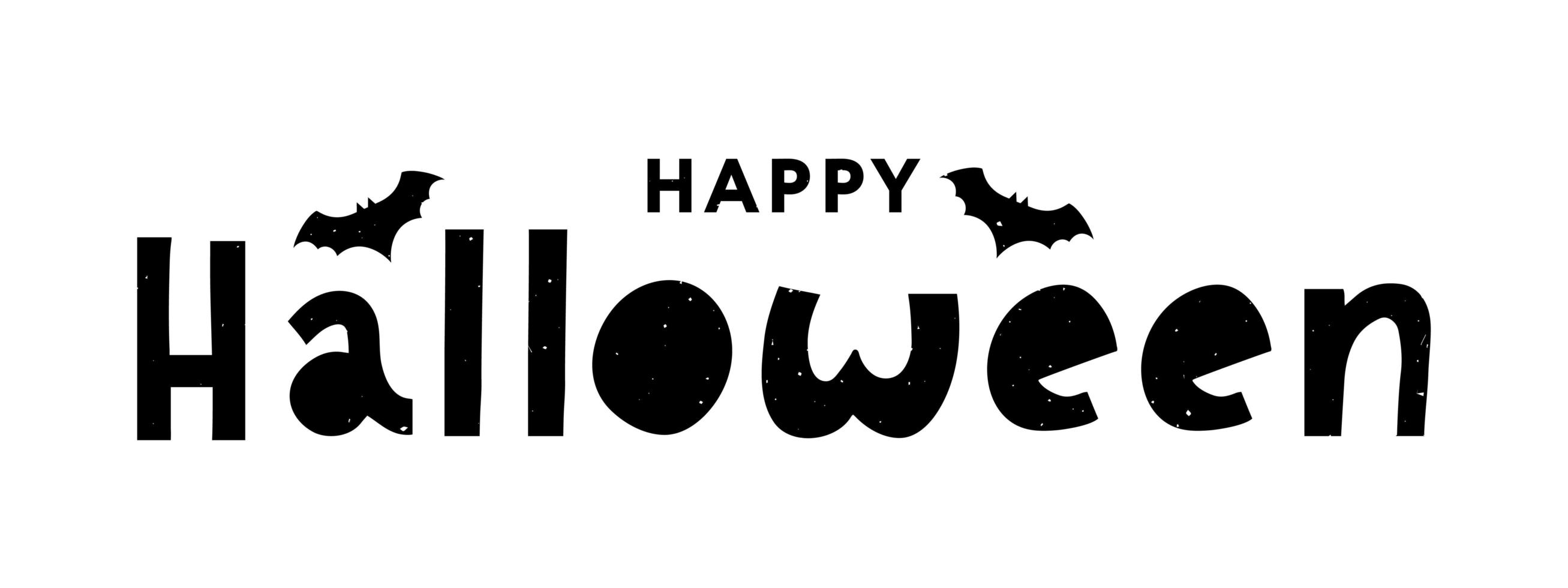 joyeux halloween texte bannière lettrage vacances offre spéciale magasiner maintenant vecteur