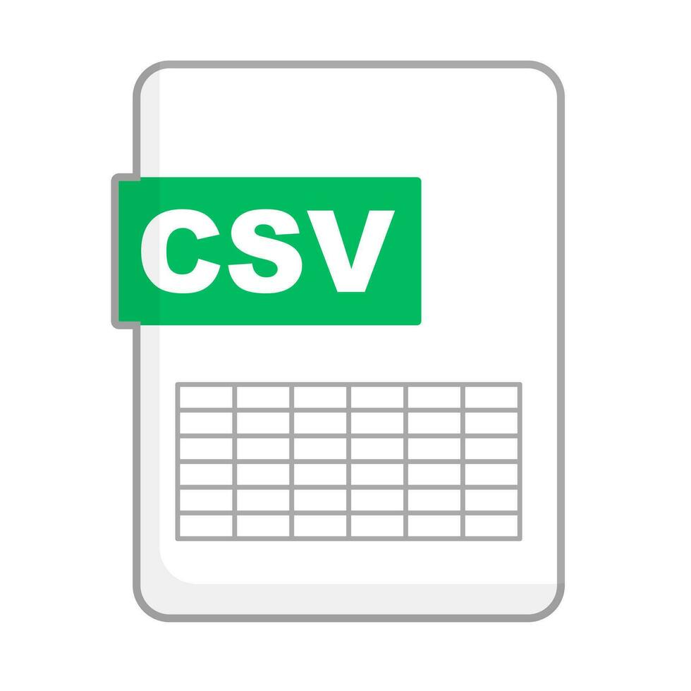 csv fichier icône. séparées par des virgules valeurs. vecteur. vecteur