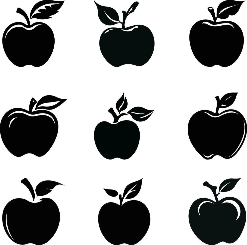minimaliste Pomme félicité élégant vecteur silhouette