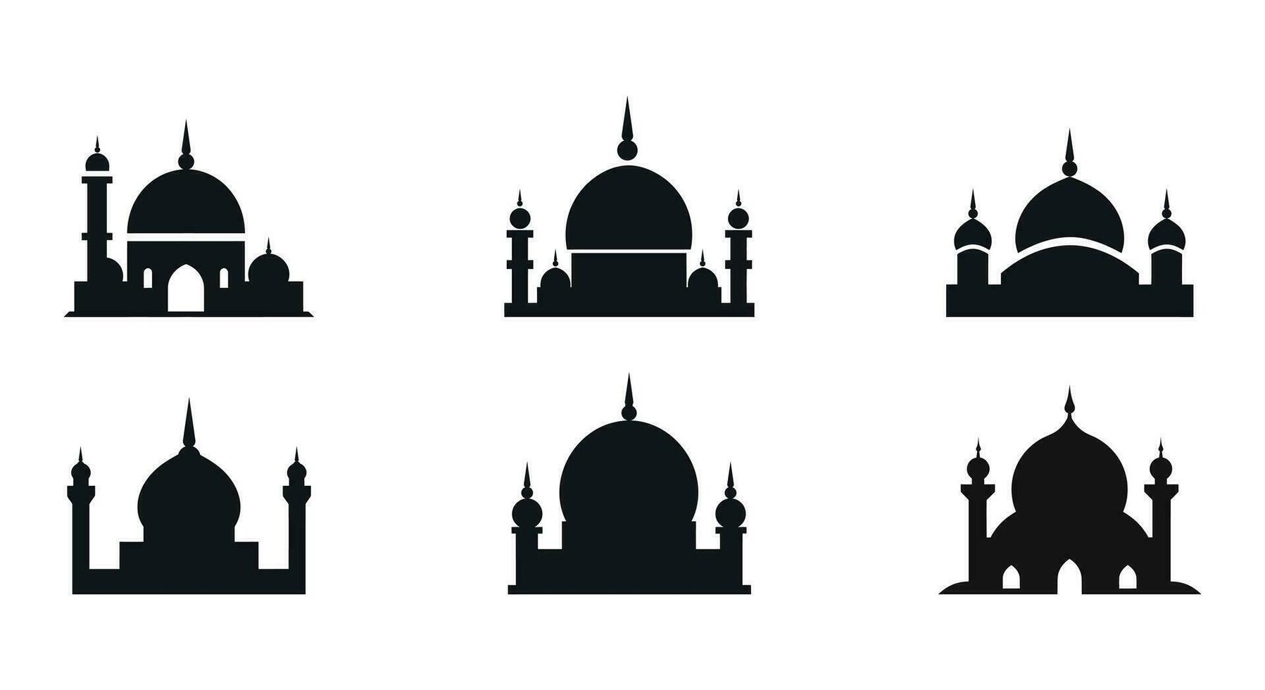 abstrait mosquée contour dans soir lueur vecteur