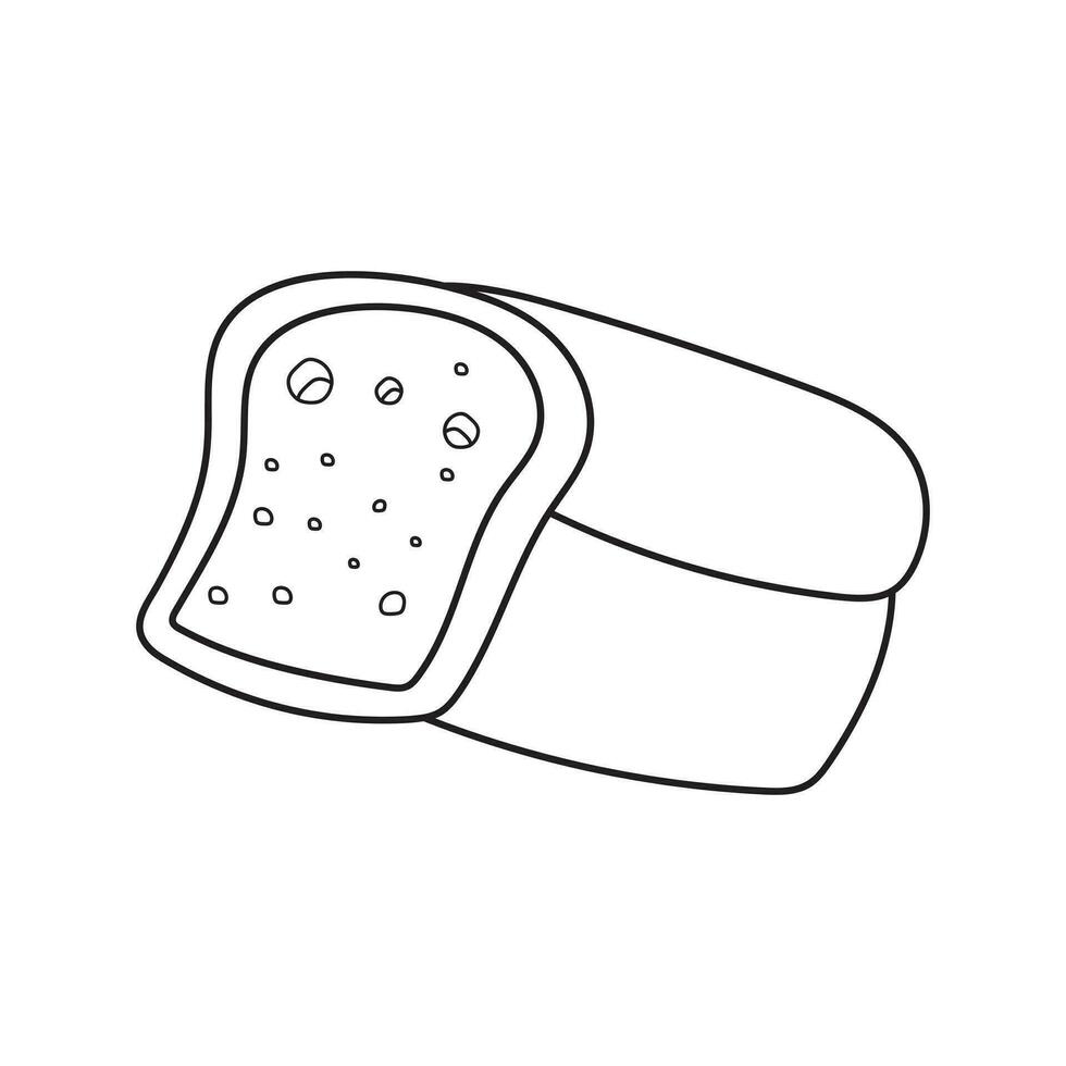 main tiré des gamins dessin dessin animé vecteur illustration myrtille pain icône isolé sur blanc Contexte