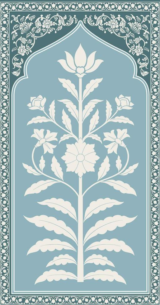 Indien Mughal ethnique floral motif pour en tissu et arrière-plans. vecteur