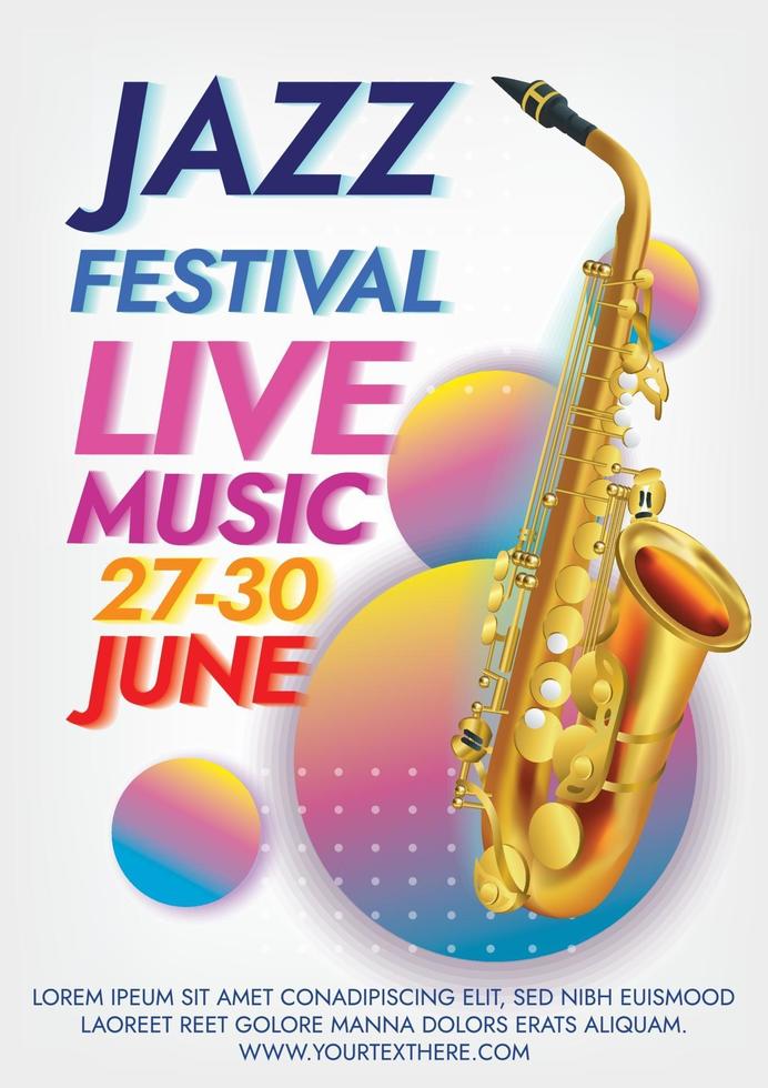affiche du festival de musique de saxophone pour la fête vecteur