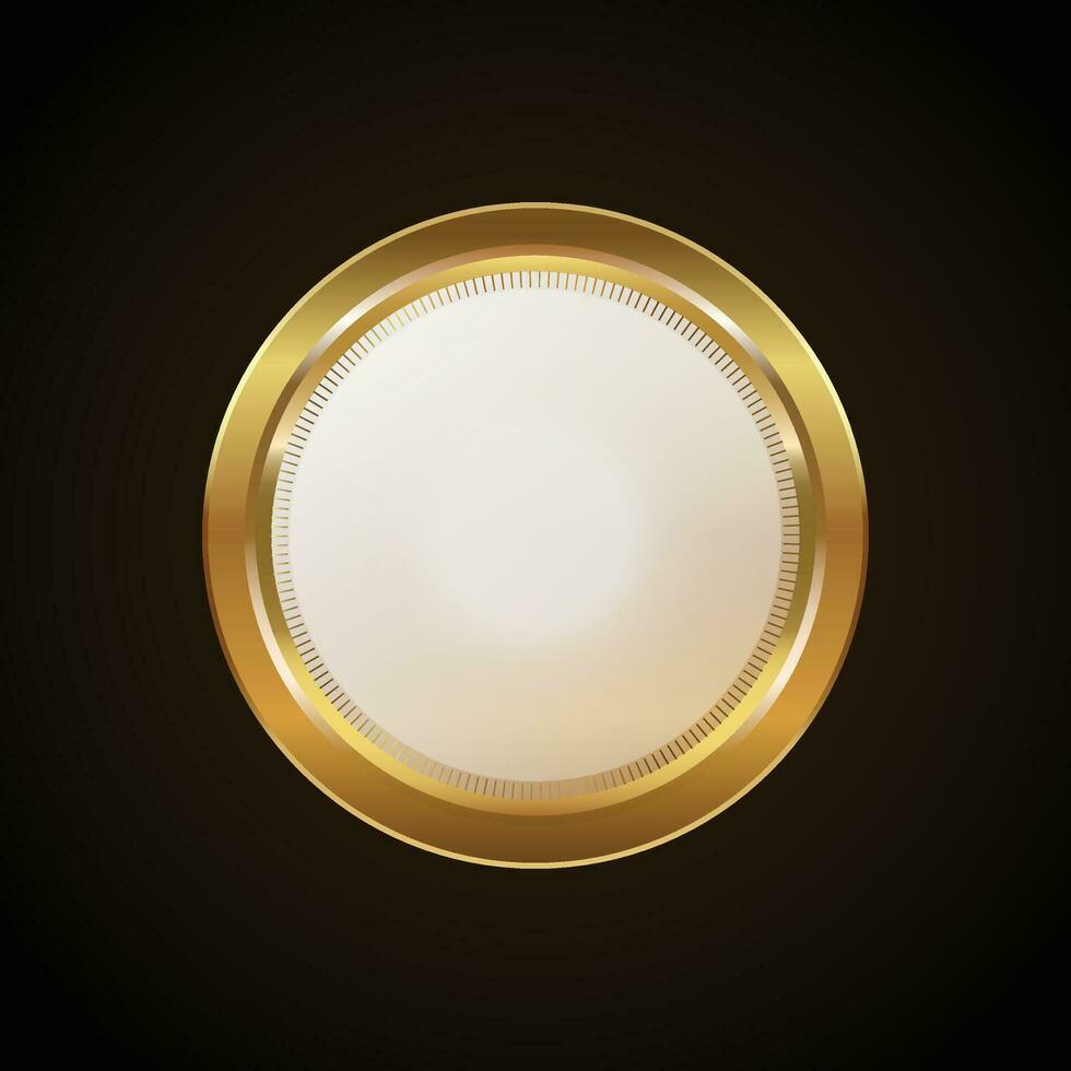 luxe d'or badges et Étiquettes. rétro ancien cercle badge conception vecteur