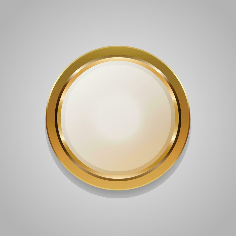 luxe d'or badges et Étiquettes. rétro ancien cercle badge conception vecteur