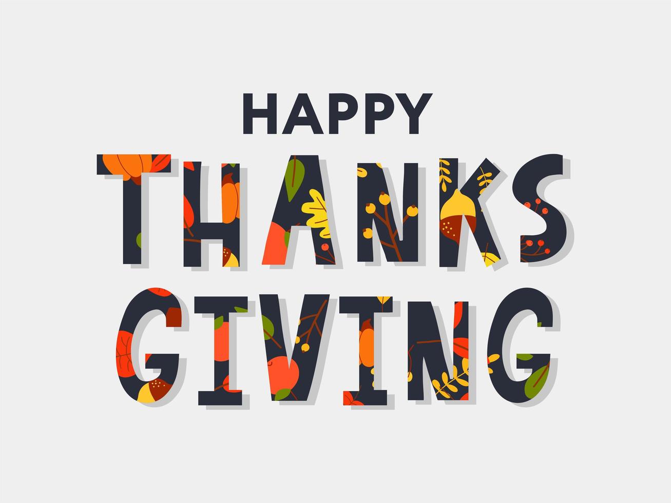 lettrage joyeux thanksgiving dessiné à la main vecteur