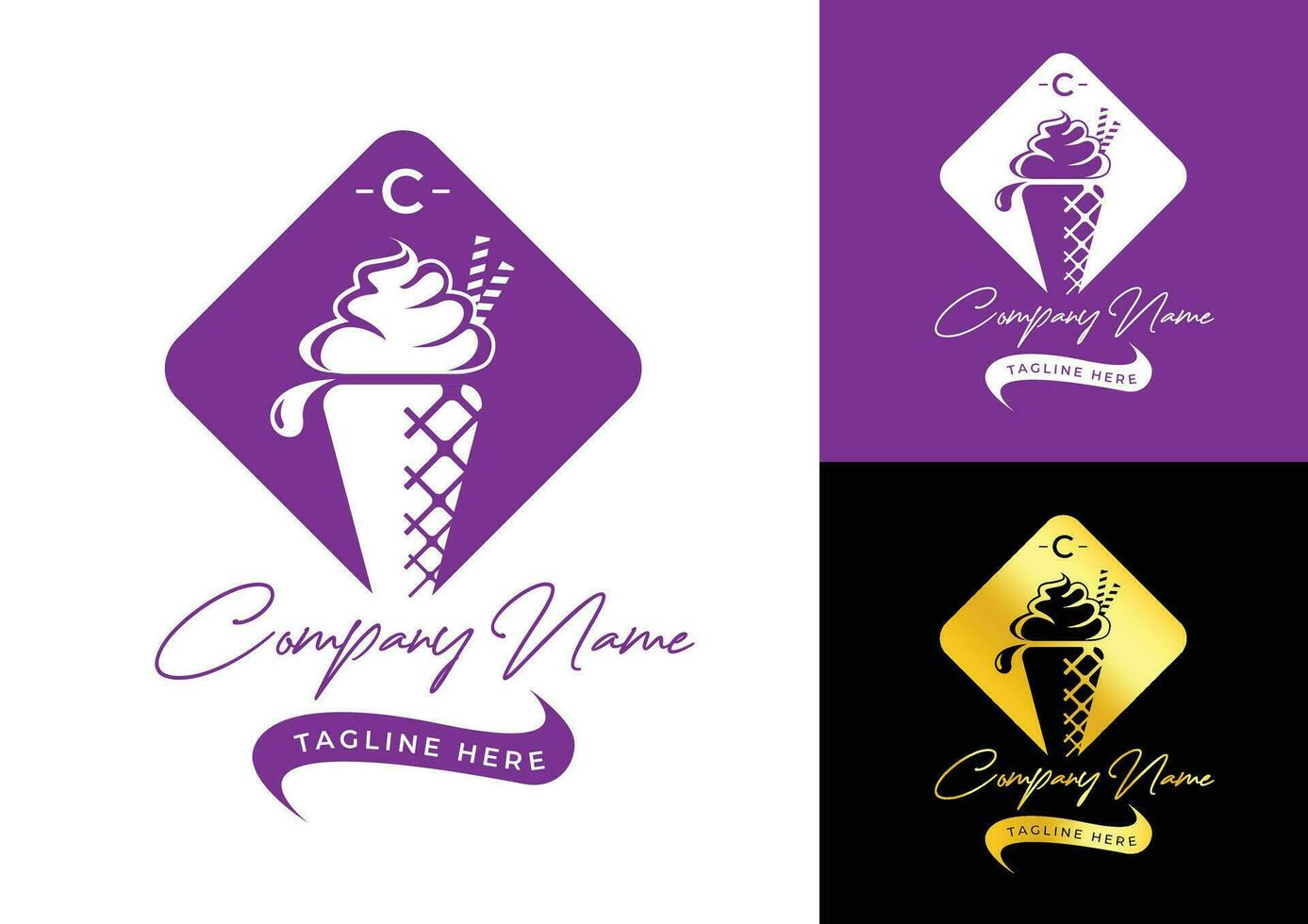 la glace crème logo conception modèle ensemble vecteur