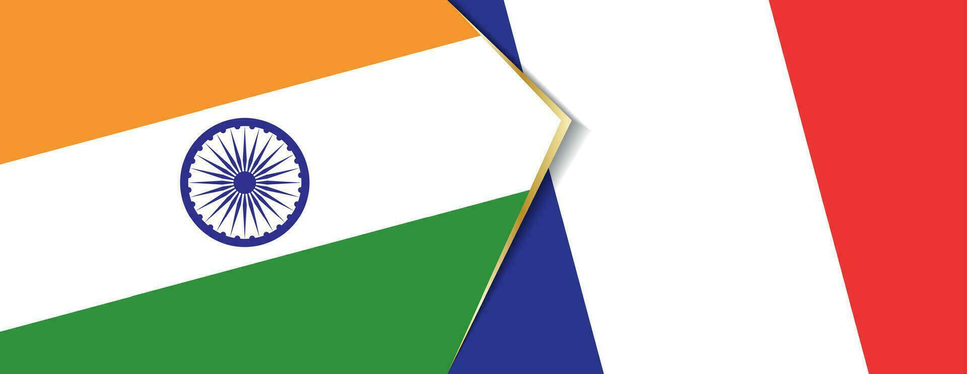 Inde et France drapeaux, deux vecteur drapeaux.