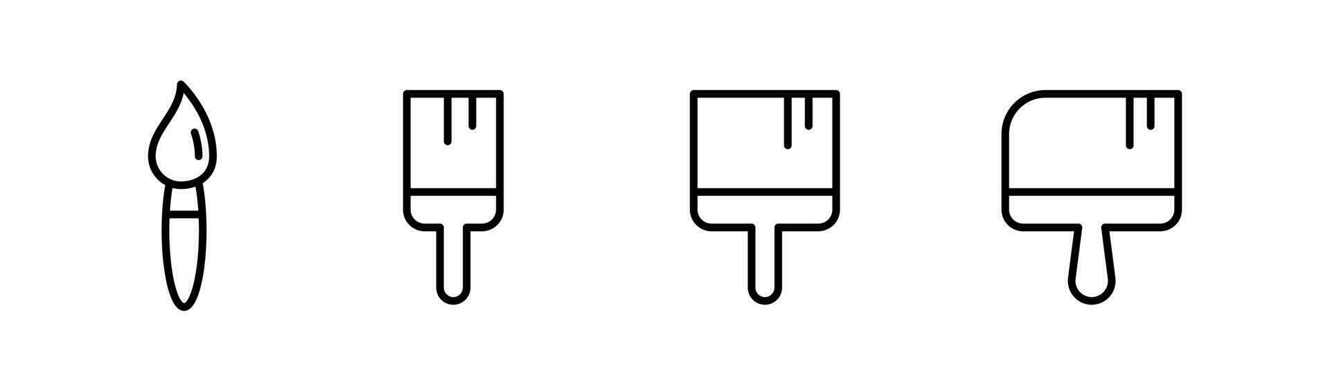 pinceau icône dans doubler. peindre brosse Icônes ensemble. contour pinceau signe. Stock vecteur illustration