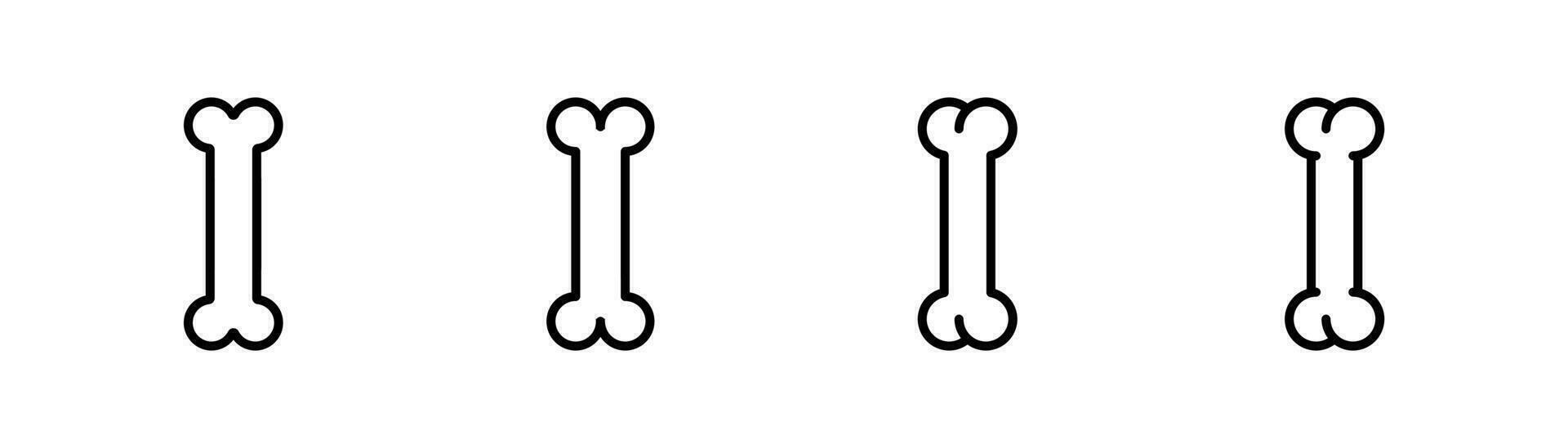 chien OS ligne icône. OS pour chien icône ensemble. contour OS icône. modifiable accident vasculaire cérébral. Stock vecteur illustration.